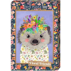 Puzzle 500 pzs. Floral Friends, Funny Hedgehog